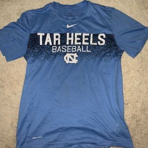 NC Tar Heels Nike dri fit baseball shirt